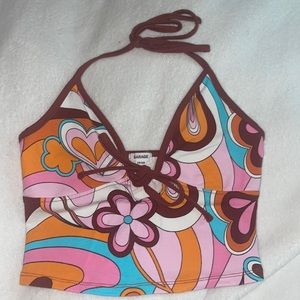 Tie up halter crop top from garage